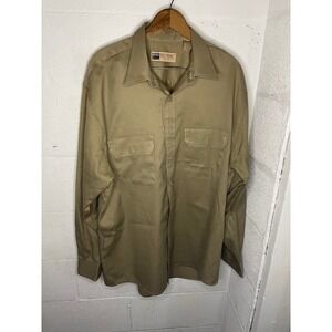 Big Mac Button Down Khaki Shirt Size LG-Tall